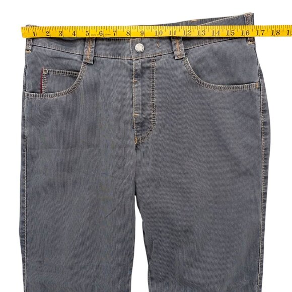 Meyer Diego Modern Chino Mens Blue Textured 5 Pocket Flat Front Pants Sz M 34x32 - Picture 8 of 13